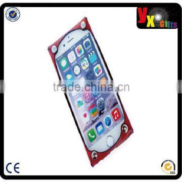 IPhone6 plus leather handmade red case/pear shaped pin