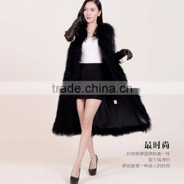 SJ226-02 Black New Arrival 2016 Real Fur Outwear Fur Coat Women photo-3