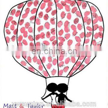 Hot Love Fire Ballon Fingerprint Signature Canvas Painting Wedding Attendance album