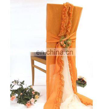 High Quality Ruffled Chiffon Banquet Hall Chair Cover