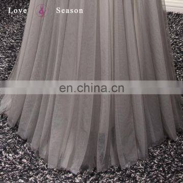 A17BL0008 O-neck Sleeveless Black Bead Gray Dresses Party Night Long Burgundy Long Gown