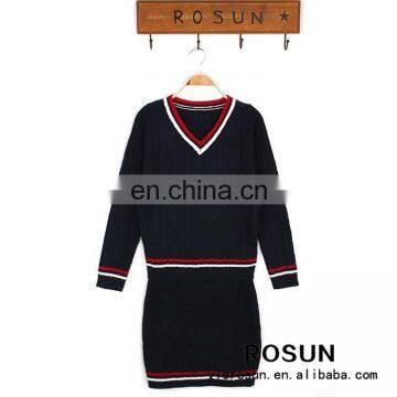 Japan Style Design For Women Pullover Sweater With Skirt Twinset