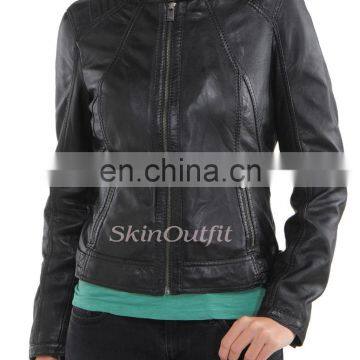 Fashion fitted leather jackets for women