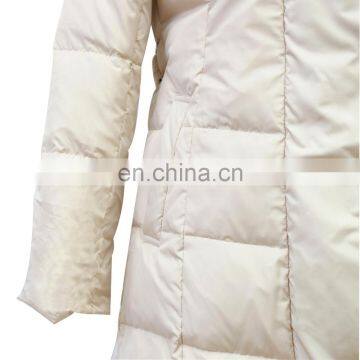 Women Cheap Big Turn-down Collar Long Quilted Cotton Coat photo-6