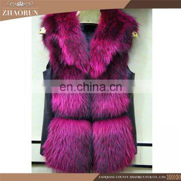 2016 Wholesale New Fur Garment Real Raccoon And Sheep Skin High Quality Fur Vest For Women photo-3