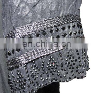 Designer Floral Printed Dubai Burkha With Black Diamond Stone Work / Casual Occasion Wear Abaya (dubai Abaya 2017) photo-4