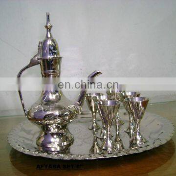 Brass Aftaba Set with Tray and Cups