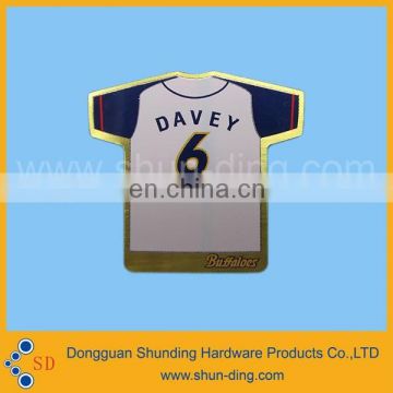 Customized printing football T-shirt metal bagdes