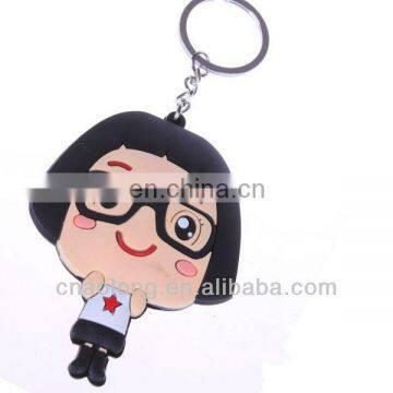 cheap 2d soft pvc cartoon character keychains/rubber keyring/key chains