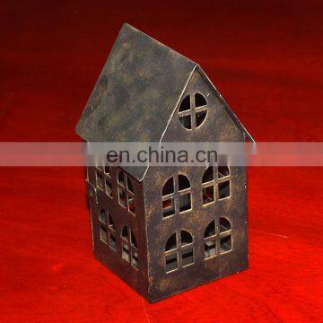 Vintage style hand made little house candle holder