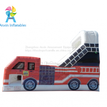 High quality commercial grade Fire truck inflatable bounce house