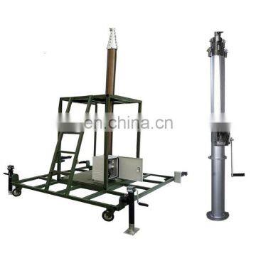 10m Communication Manual Telescopic Mast With Reverse Base