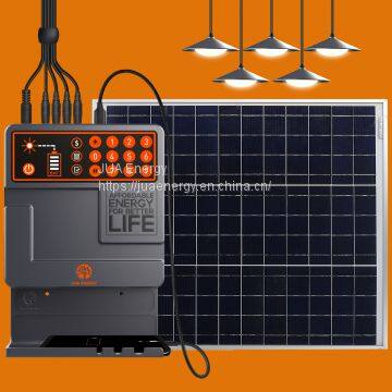 JUA Energy PAYG Pay As You Go Portable Solar Home Systems with 5 LED Bulbs