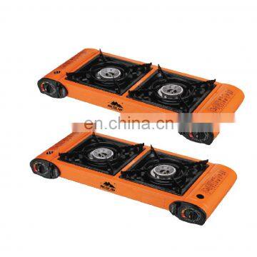 China double gas stove with knob control and happy home gas stove