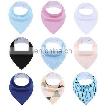Soft Organic Cotton With Snaps for Teething Drooling Newborn Cotton Baby Organic Burp Cloths Cotton Baby Bandana Bibs photo-6