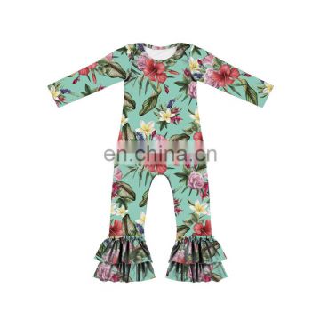 Icing Ruffle Jumpsuit Pants for Toddler Baby Girls Romper Long Sleeve Pajamas Nightwear For Cutest Girls Autumn Wear