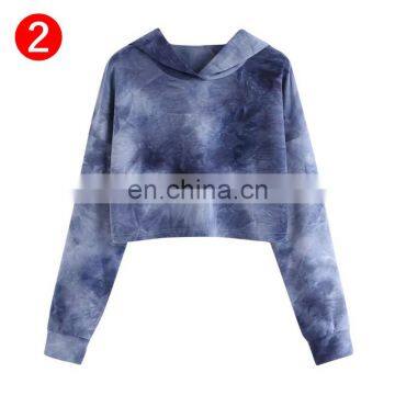 Hoodies Multicolor Casual Women Drawstring Hooded Sweatshirt 2020 Autumn Tie Dye Long Sleeve Hoodies photo-4