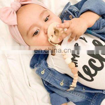 Crochet Beads Baby Pacifier Clip Chain Wood Teething Ring Toys Set photo-6