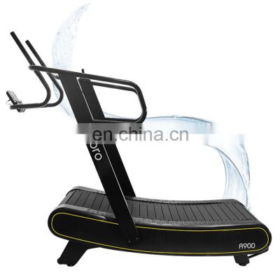 Curved treadmill & air runner Manual Resistance with Monitor fitness gym equipment running machine Low Noise Performance Console