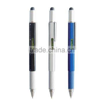 6-in-1 Multifunction Touch Screen Stylus Pen with Spirit Level Ruler Screwdriver