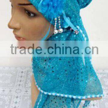 Newest sequin turban 2016 fashion islamic cap triangle MUSLIM HIJAB