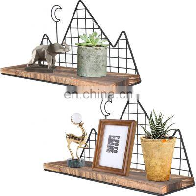 China factory supplier double sets Rustic wooden shelf Display Racks Wood Storage Shelves for Nursery Bedroom