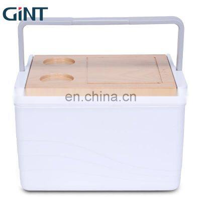 GINT 11L Home Garden Promotional Hard Wooden Lid Thermal Ice Chest Cooler Box