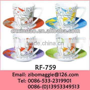 Wholesale Promotion Ceramic Coffee Soup Cup and Saucer for Dinner Set Made in Zibo