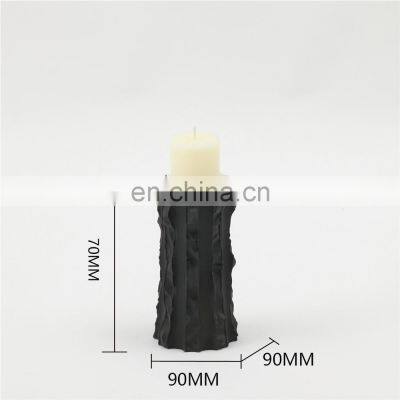 Minimalist Ceramic Cylinder Black White Candle Holder for Home photo-4