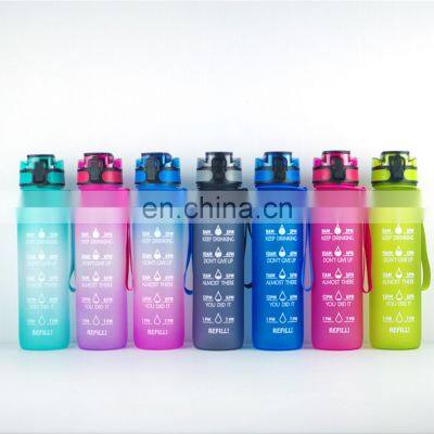 (33.81oz/ 50.72 Oz ) Frosted Bpa Free, Gym Fitness Motivational Plastic Water Bottles With Time Markings/