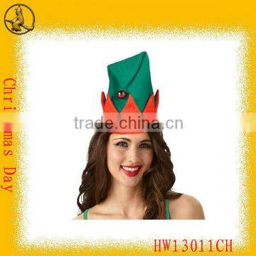 Fashion Luxurious Green Christmas Santa Hat for Girls