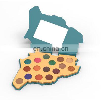 Arabic Map Private Label Custom National Map Makeup Pallet Custom Shape Eyeshadow Palette Packaging Box