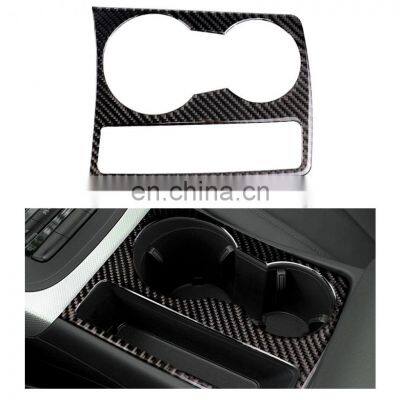 Autoaby Fit for Audi A5 A4 B8 2009-2015 Carbon Fiber Trim Cup Holder Decorative Frame Sticker Cover Car Accessories