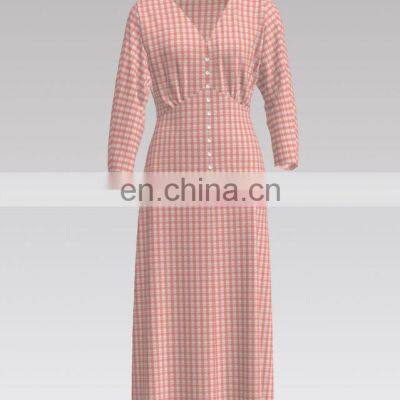 2022 Best Sale Pink Color Light Seersucker Check Design