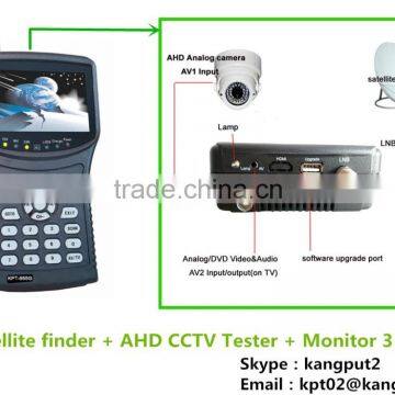 Factory Price Satellite Finder + AHD CCTV Tester + Monitor 3 In 1 Meter