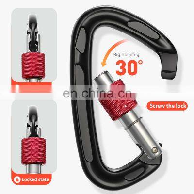 JRSGS Wholesale 24KN Outdoor Custom Logo Shaped Climbing Snap Hook Aluminum Carabiner Hooks S7101B photo-4