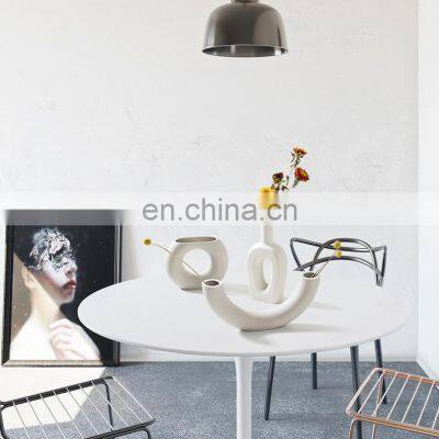 Modern Porcelain Vases Wedding Decorative Handmade Art Porcelain White Nature Nordic Irregular Flower Ceramic Vase photo-5