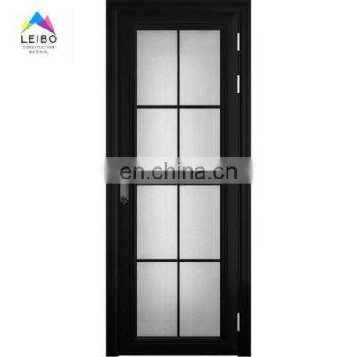 modern interior black aluminium frame toilet  door swing bathroom door