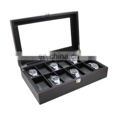 Custom Clear Window Luxury Pu Leather 12 Slots Wrist Watch Packaging Display Box