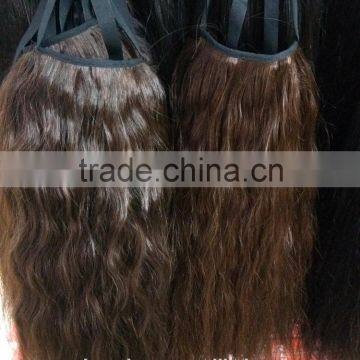 Brazilian Hair 100% Human Hair,pony Tail Wig 20inch 90gram Natural Color 2# ,natural Wave photo-2