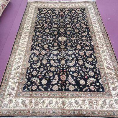 5x8ft darki blue art handmade silk persian carpet for sitting room and bedding room