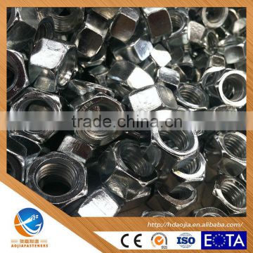 grade 4.8 carbon steel white zinc plated hex nuts DIN934 made in hebei