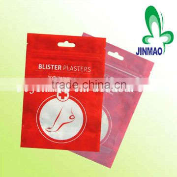 Resealable zipper bags for medical plaster with header hole