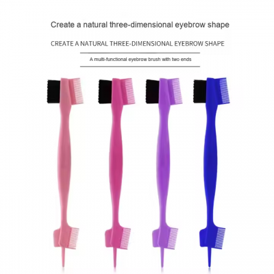 Hot-Selling Multi-Functional Eyebrow Hairline Cleaning Brush Makeup Comb Beauty Tool for Home Use Plastic Handle photo-3