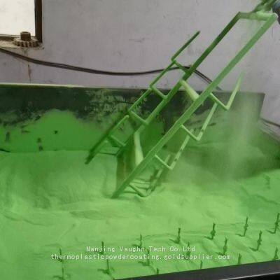 Wear-Resistant Thermoplastic PE Powder Coating for Heavy-Duty Electroplating Racks Jigs,Green gray color