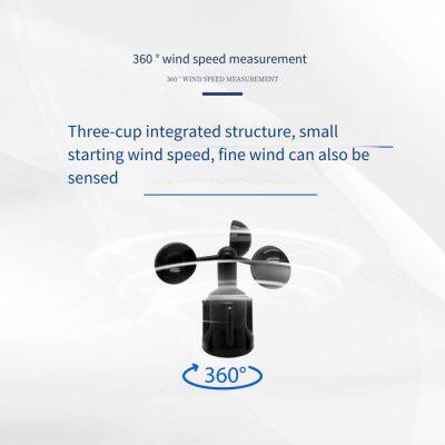 Wind Speed Sensor, Three-cup Anemometer, for Meteorological Research, Remote Monitoring, Meteorological Data Acquisition Transmitter, Wind Gauge photo-2