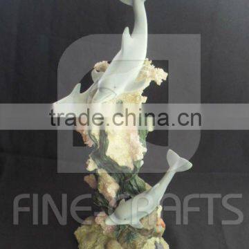 Polyresin dolphin figurine aquariums ornament