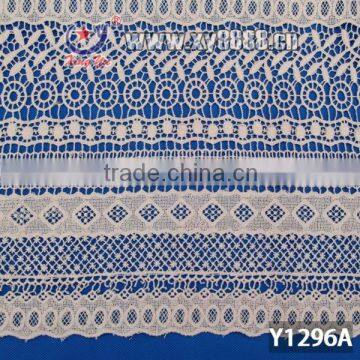 2014 white heavy cotton lace embroidery fabric