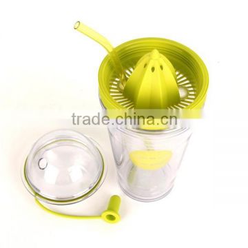 2015 promotional plastic juice cup, personalized plastic cup with straw