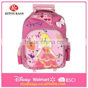 Best Brand Kids Trolley Bags with Pretty Girl Picture Trolley School Bag for Girls